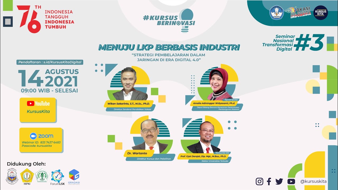 Seminar Nasional Transformasi Digital Strategi Pembelajaran Dalam Jaringan Di Era Digital